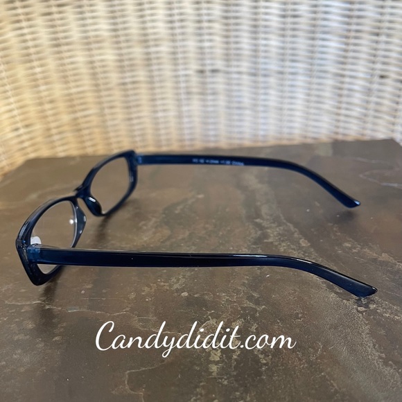 NWT Translucent Blue Frames W/ Sparkly Clear Crystals Bling Reader Glasses 1.50 - Picture 6 of 11